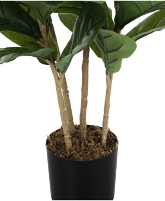 41" Indoor Artificial Floor Fiddle Tree with Black Pot
