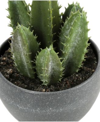 6" Indoor Artificial Succulent Plants with Decorative Grey Cement Pots, Set Of 3