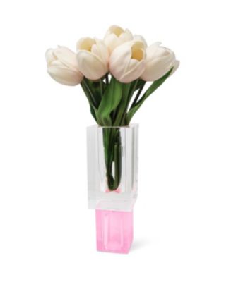 Vivience Pink Based Crystal Vase - Macy's