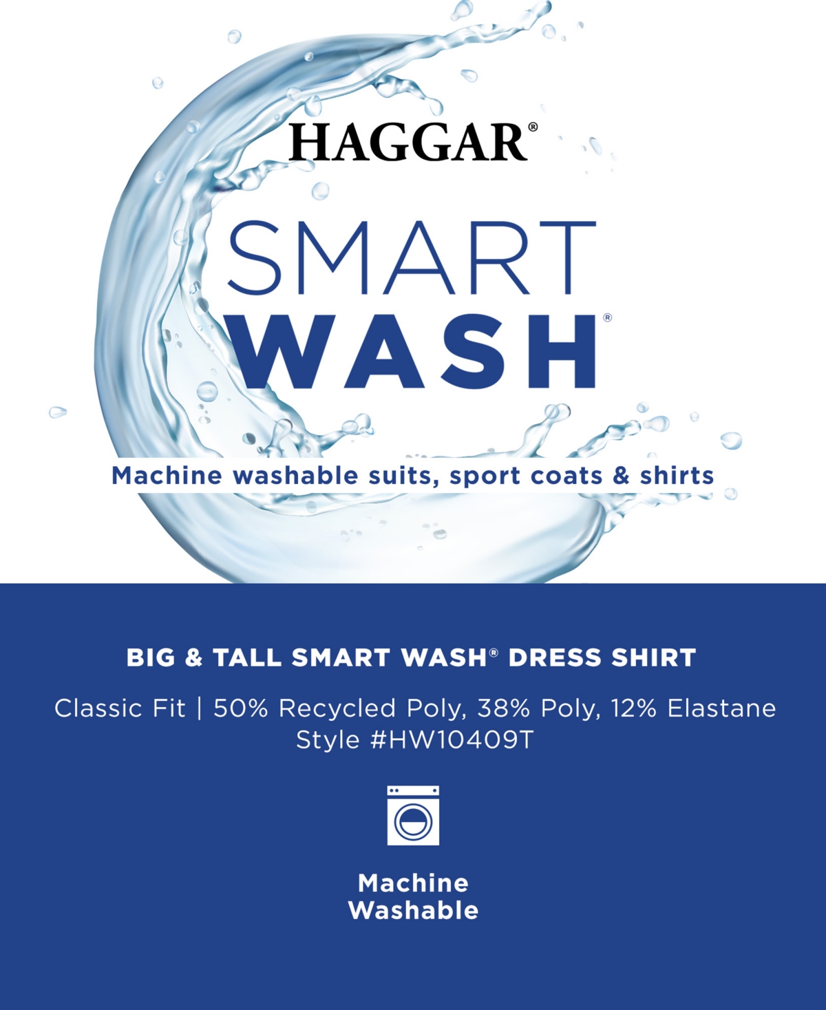 Shop Haggar Big & Tall  Men's Smart Wash Classic Fit Dress Shirt In Indigo