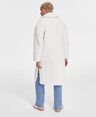 Women's Notched-Collar Teddy Coat