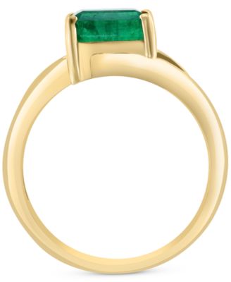 EFFY&reg; Emerald (1-3/8 ct. t.w.) & Diamond (1/6 ct. t.w.) Bypass Ring in 14k Gold