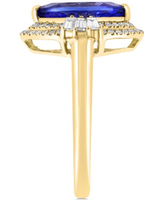EFFY&reg; Tanzanite (1-3/4 ct. t.w.) & Diamond (1/3 ct. t.w.) Marquise Halo Ring in 14k Gold