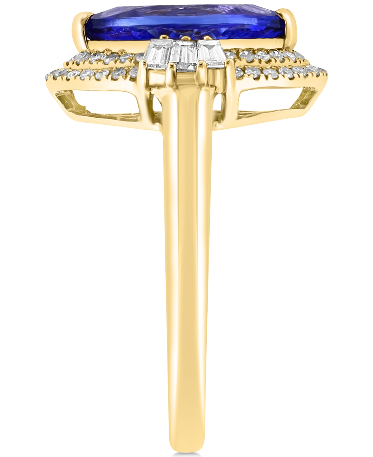 Effy Collection Effy Tanzanite (1-3/4 Ct. T.w.) & Diamond (1/3 Ct. T.w.) Marquise Halo Ring In 14k Gold In Yellow Gol