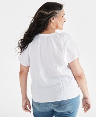 Plus Size Flutter-Sleeve Top