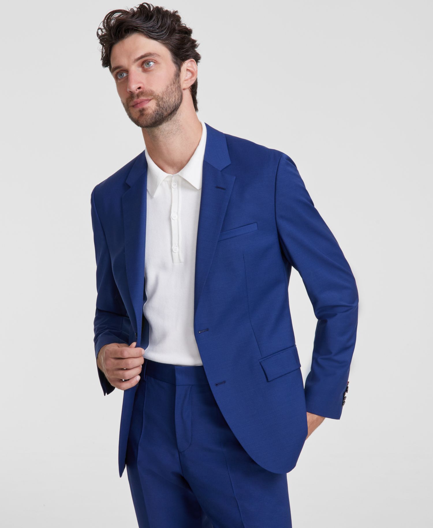 Men's Modern-Fit Solid Wool-Blend Suit Jacket