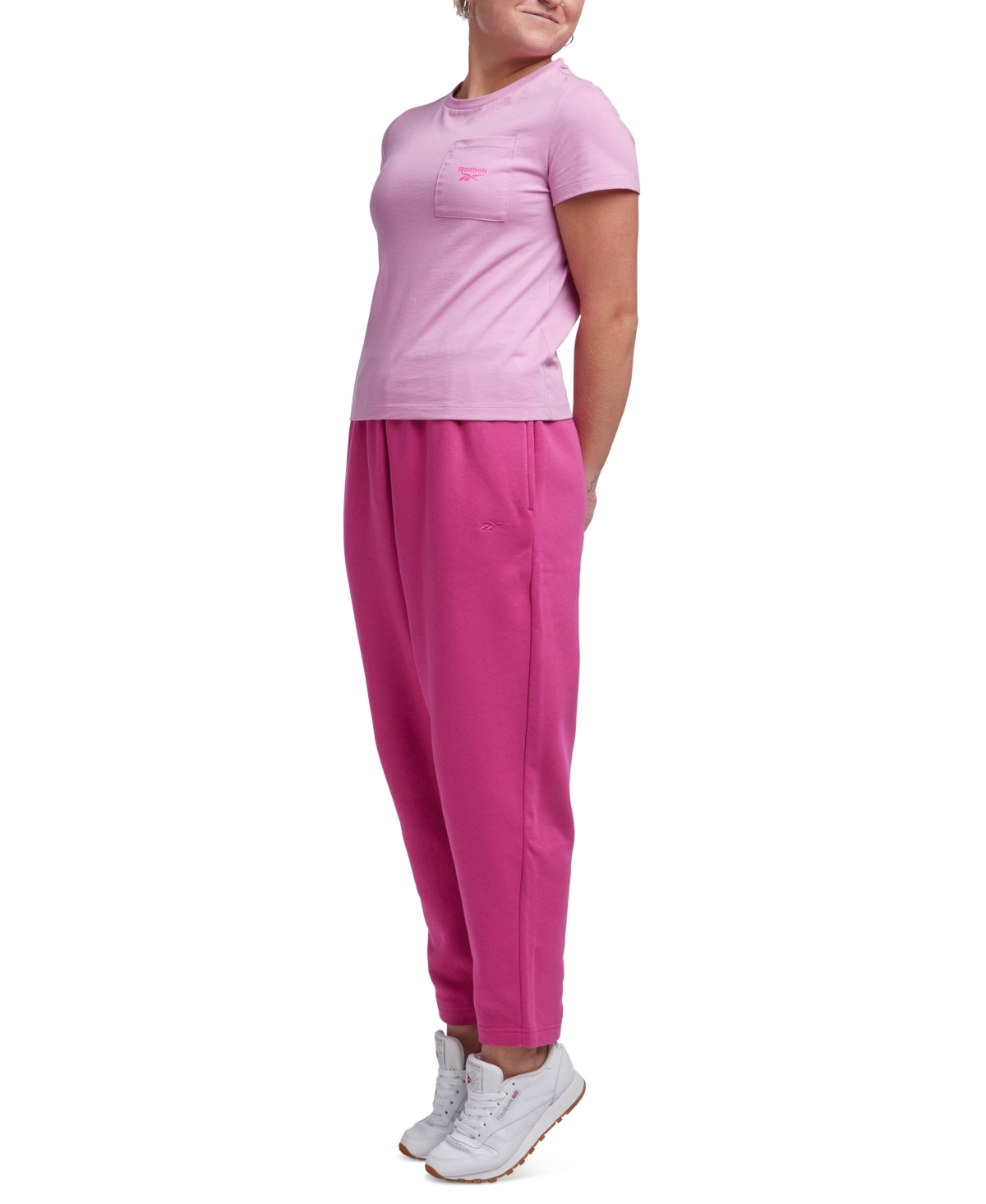 Reebok Women's Active Small-Logo Pocket Cotton T-Shirt