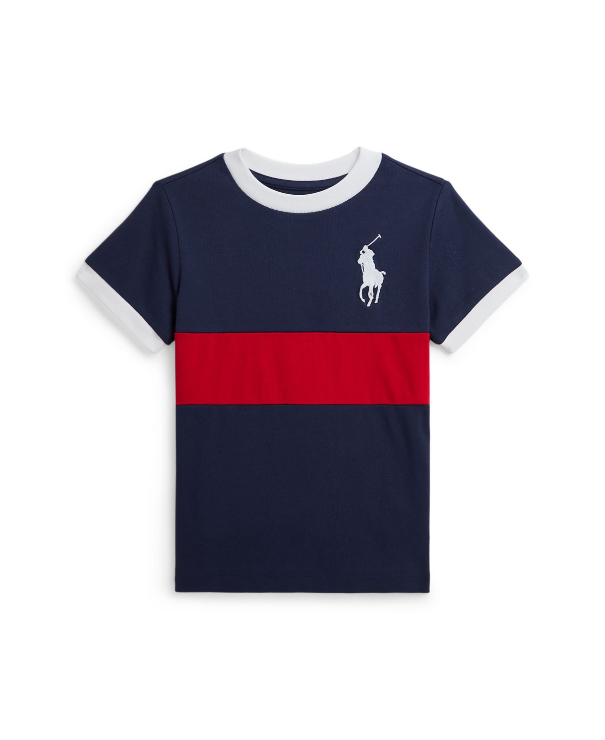 Shop Polo Ralph Lauren Toddler And Little Boy Big Pony Heavyweight Cotton Jersey Tee In Spring Navy