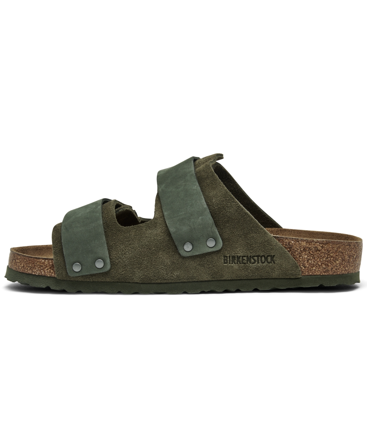 Birkenstock Men's Uji Nubuck Suede Leather Two-Strap Slip-On Sandals from Finish Line
