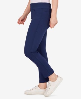 Petite Mid-Rise Pull-On Straight Solar Millennium Tech Ankle Pants