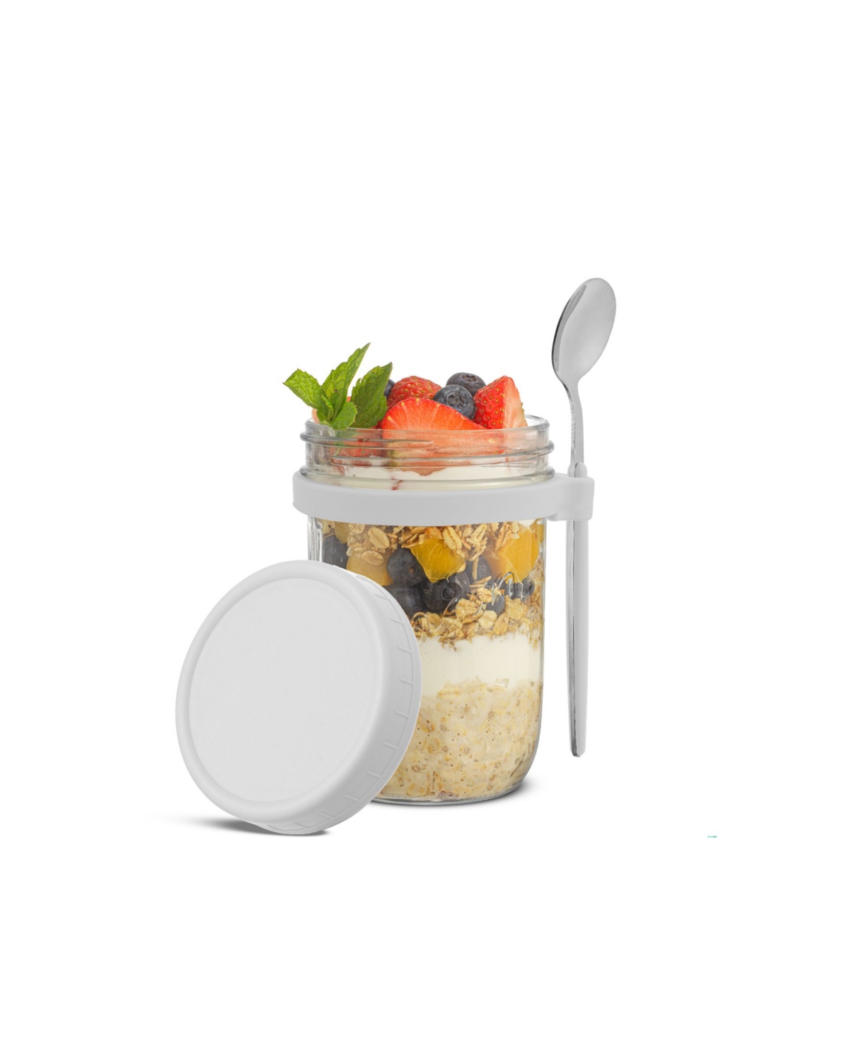 Dawn Overnight Oats Glass Containers, 16 Oz, Set of 3 - White