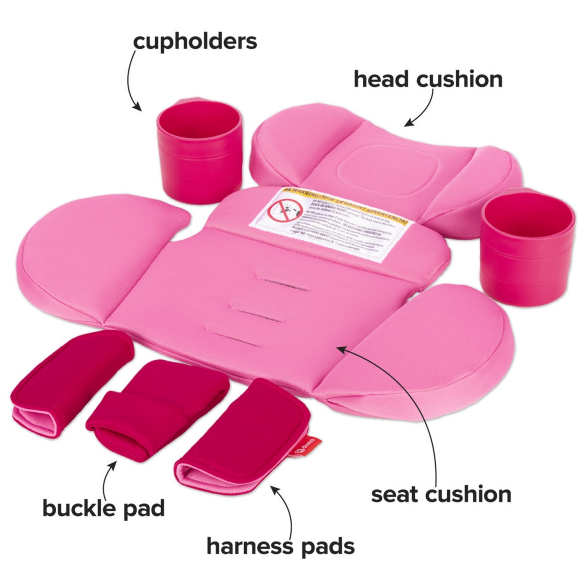 Diono Radian 3R Comfort Travel Kit, Infant Car Seat Accessory, Compatible with Radian 3R, 7-Piece Kit, Gray Storm