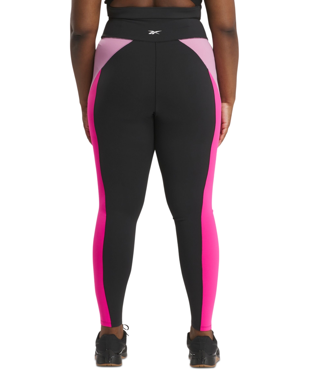 Reebok Plus Size Colorblocked Lux High Rise Leggings - Pink