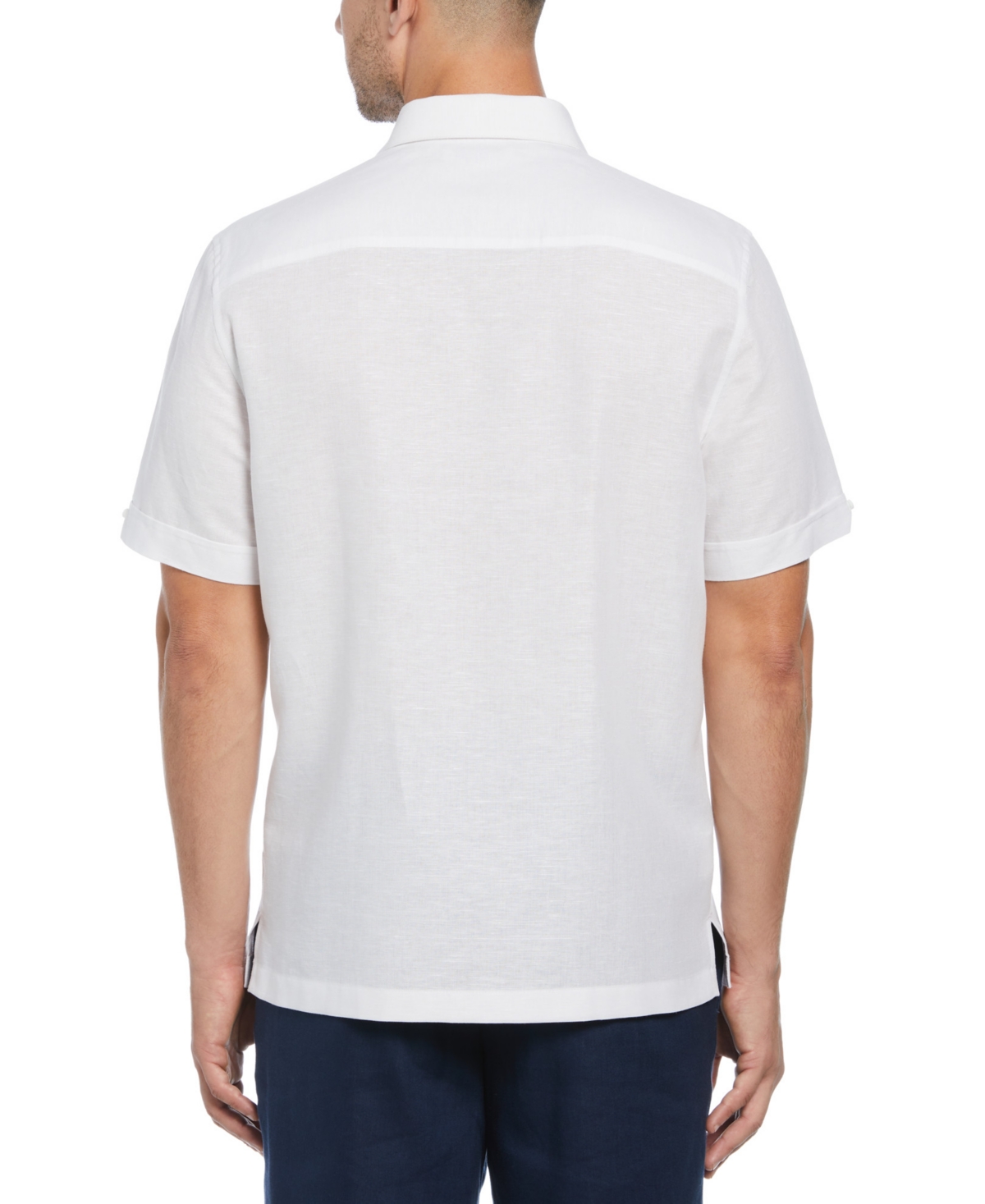 Shop Cubavera Men's Gradient-stripe Linen Blend Chambray Shirt In Brilliant