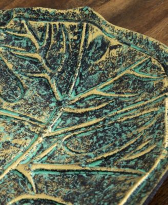 10in. Leaf Shaped Decorative Accent Tray
