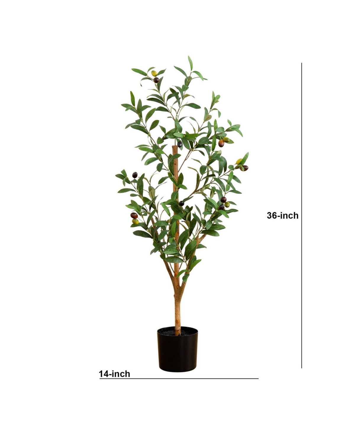 Nearly Natural 3ft. Artificial Olive Tree With Natural Trunk In Green