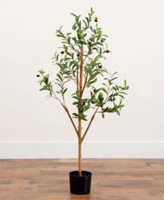 4ft. Artificial Olive Tree with Natural Trunk