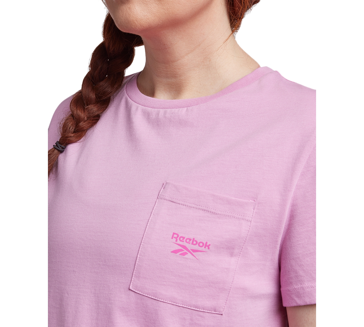 Reebok Plus Size Identity Crewneck Patch-Pocket T-Shirt