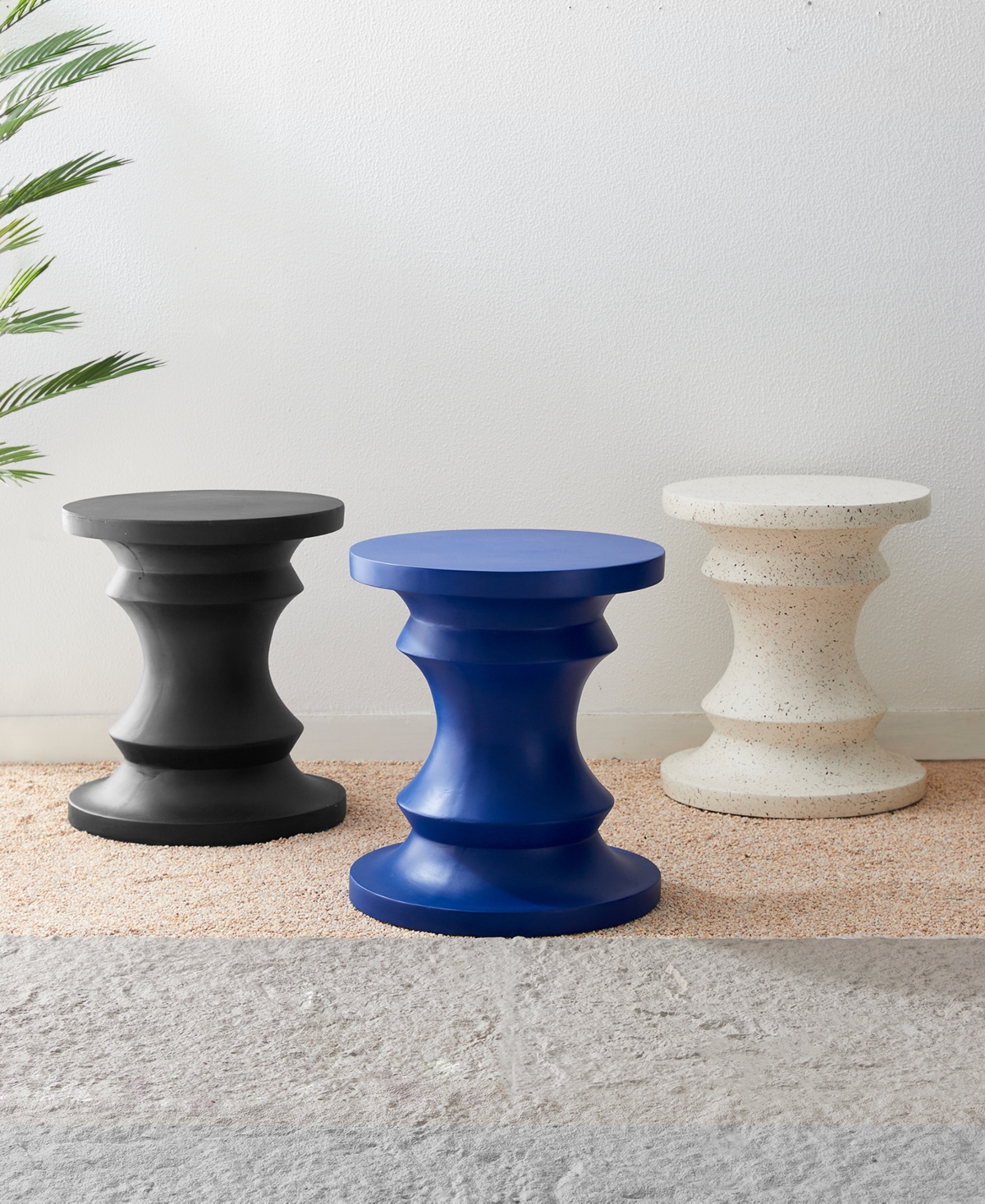 Glitzhome Multi-functional Cobalt Blue Chess Garden Stool Or Planter Stand Or Accent Table In Blue
