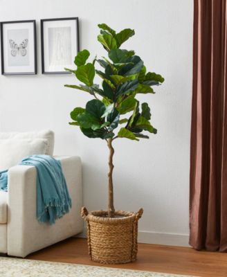 5ft. Faux Fiddle Leaf Fig Tree in Pot