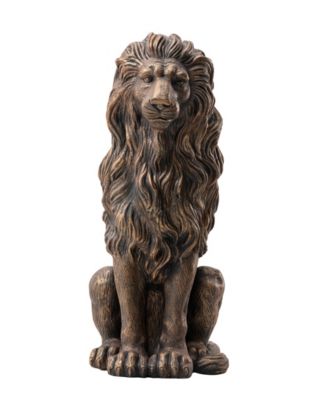 Oversized Bronze Sitting Lion Garden Statue