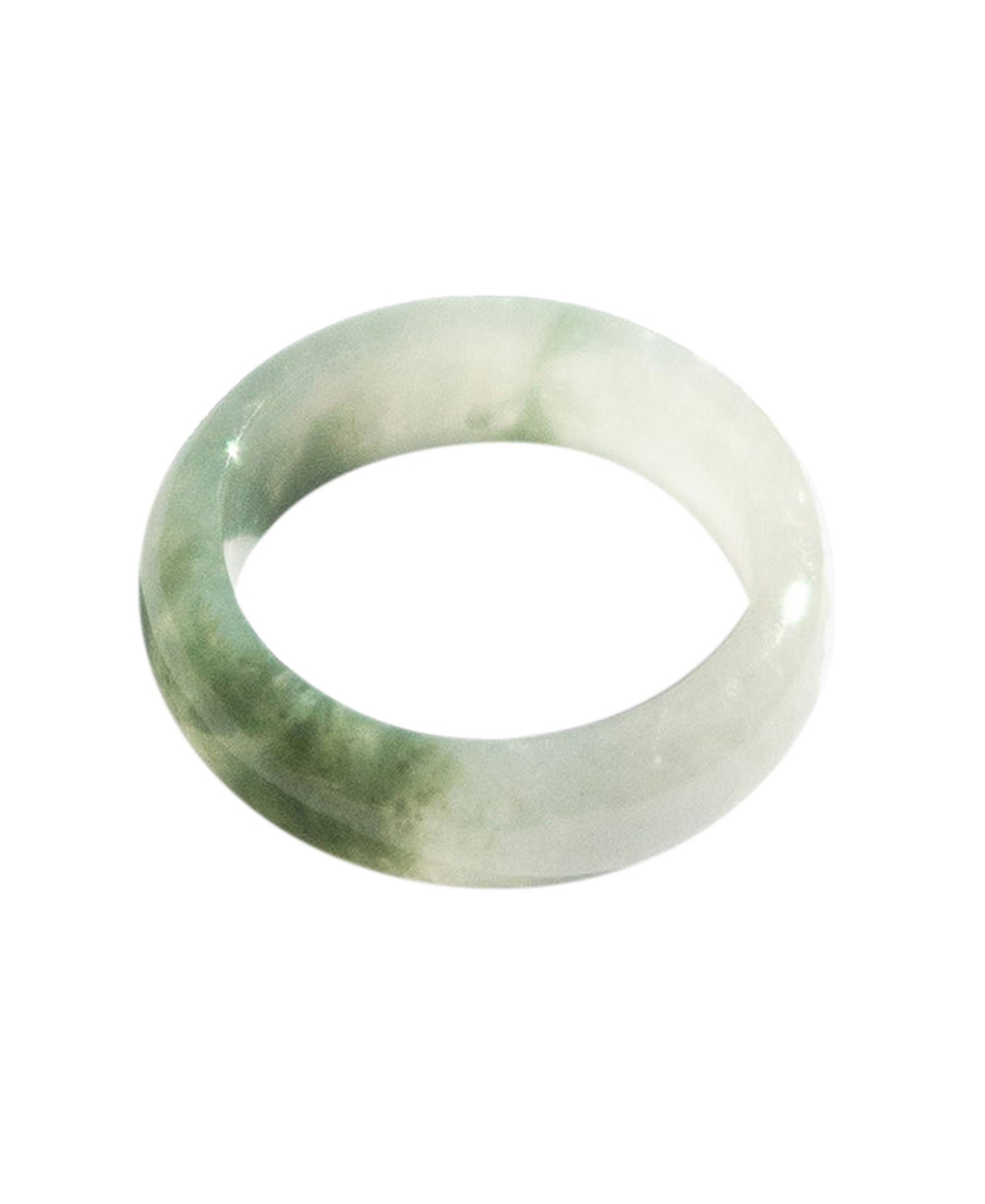 Koi - Mottled green jade ring - Green