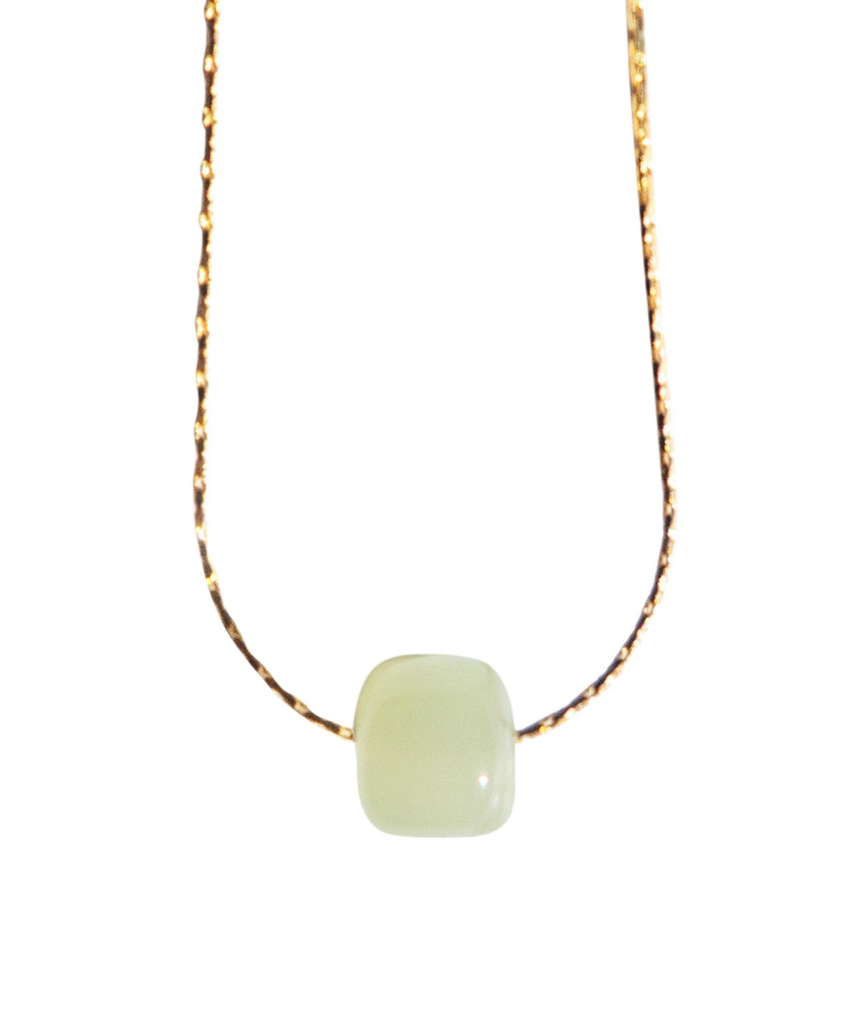 Beetle - Green bead jade necklace - Light/pastel green