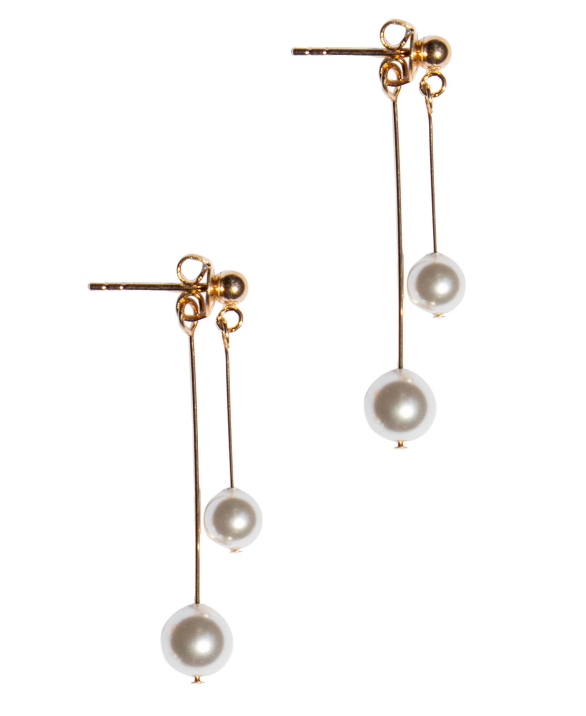 Leighton - faux pearl pendant earrings - White