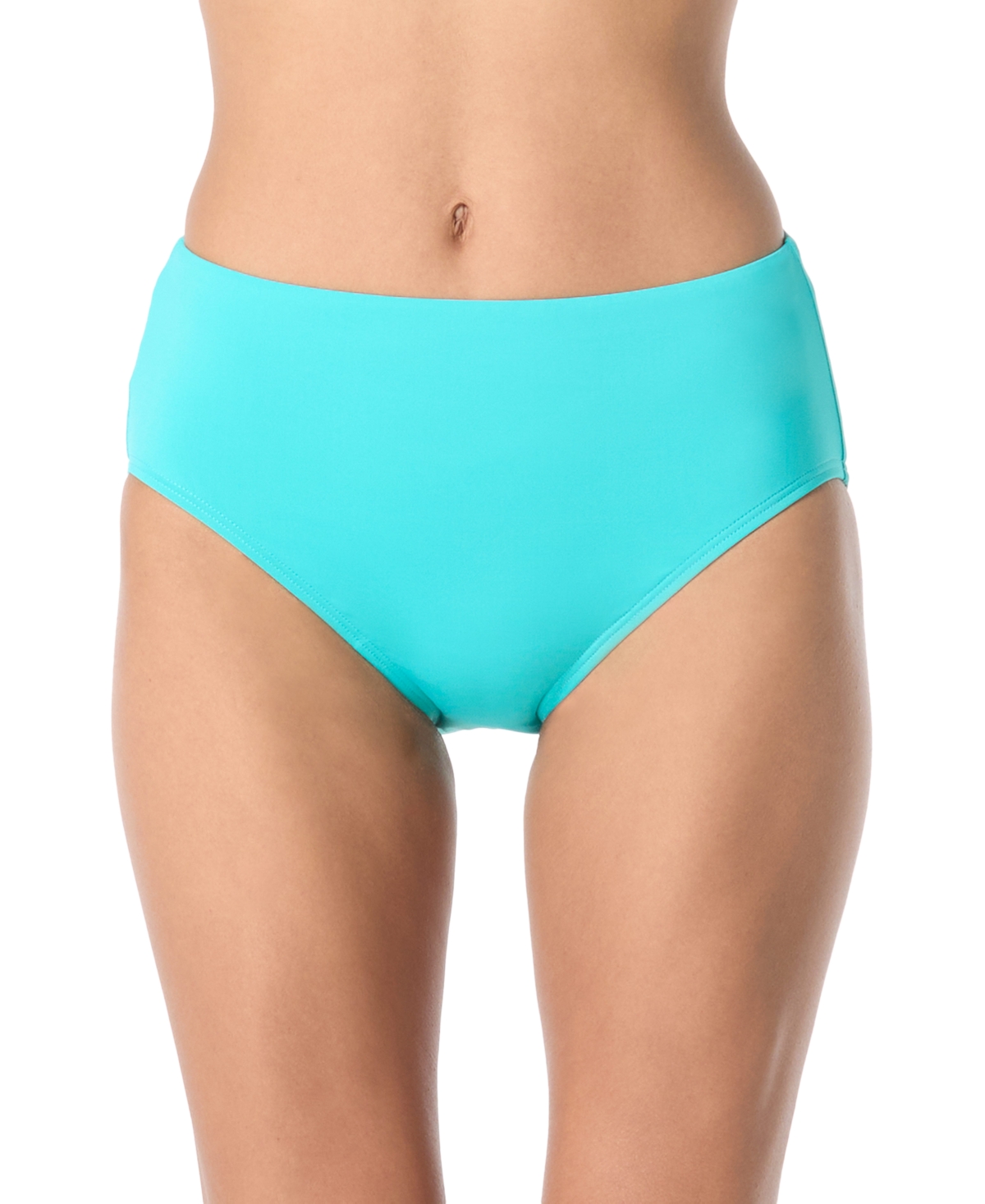 Contours High-Waist Bikini Bottoms - Aqua Marine