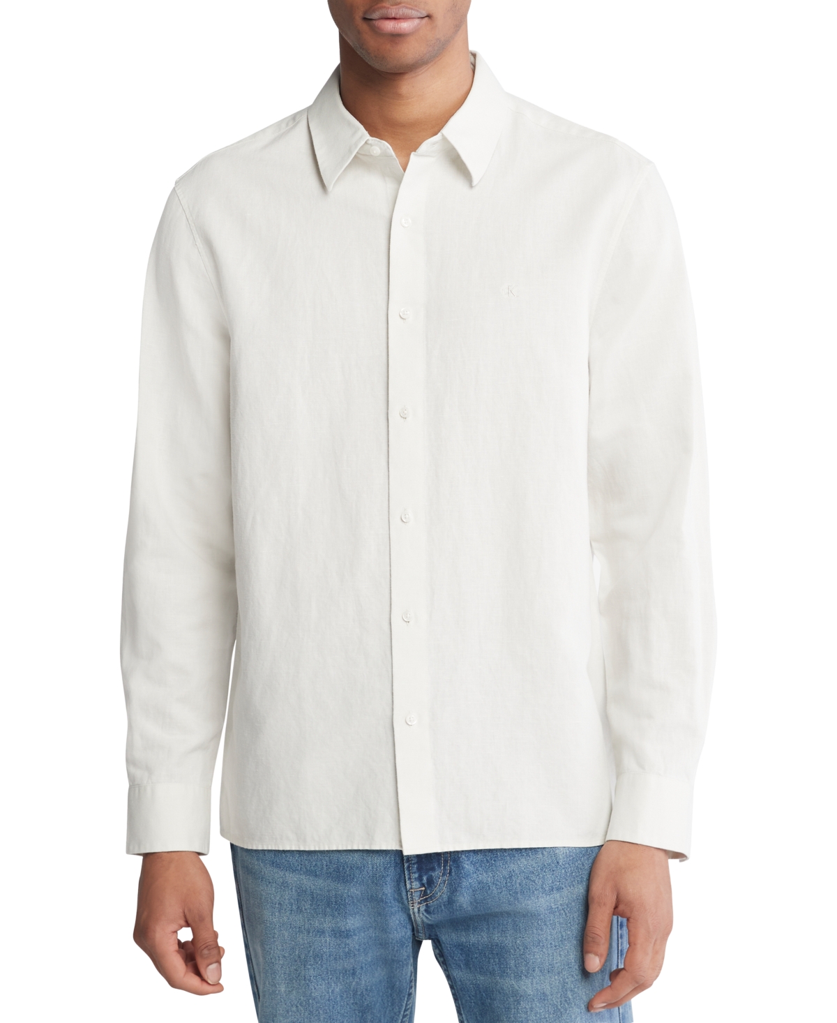 Men's Classic-Fit Textured Button-Down Shirt - White Onyx