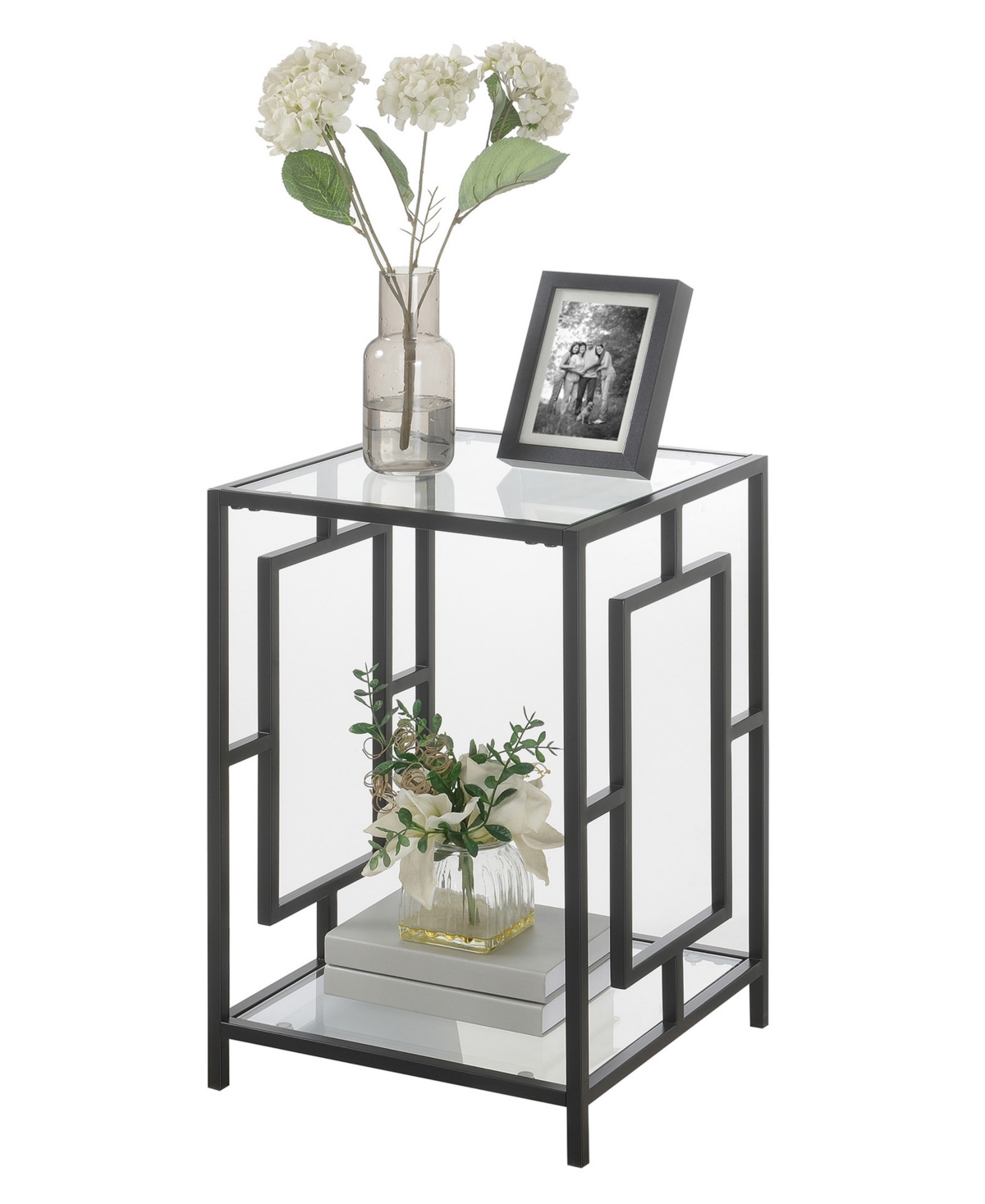 Convenience Concepts 15.75" Town Square Metal End Table With Shelf In Black