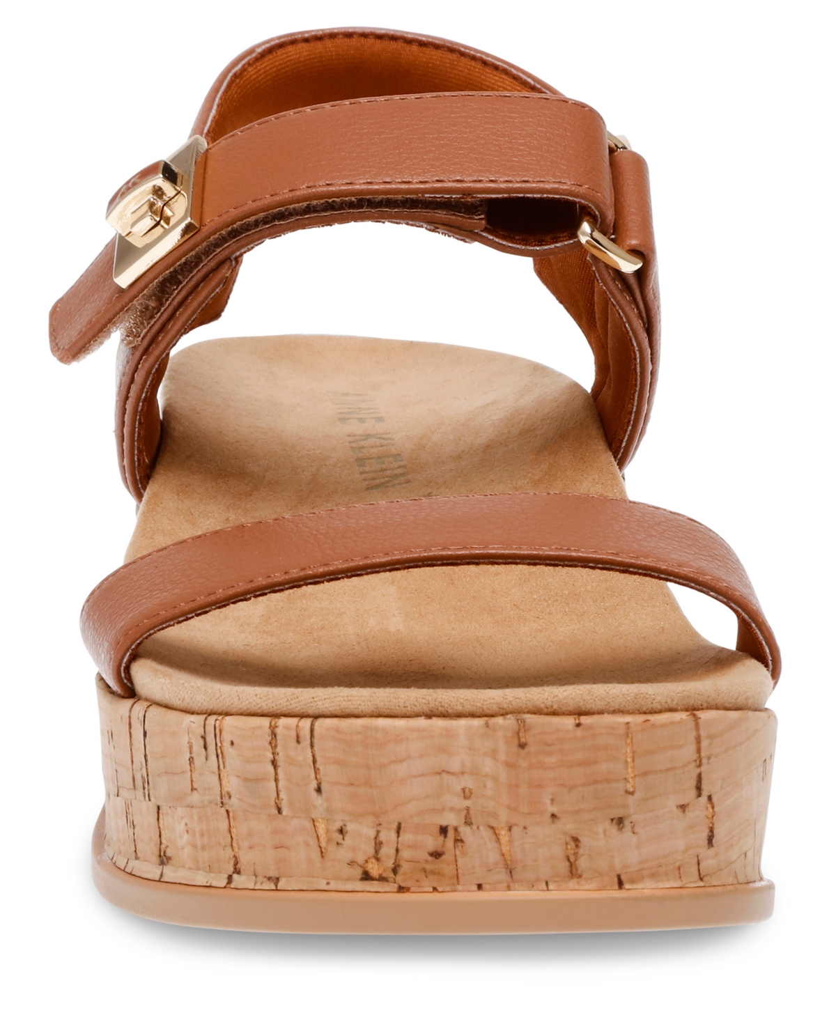 Anne Klein Verse Womens Woven Adjustable Platform Sandals In Cognac