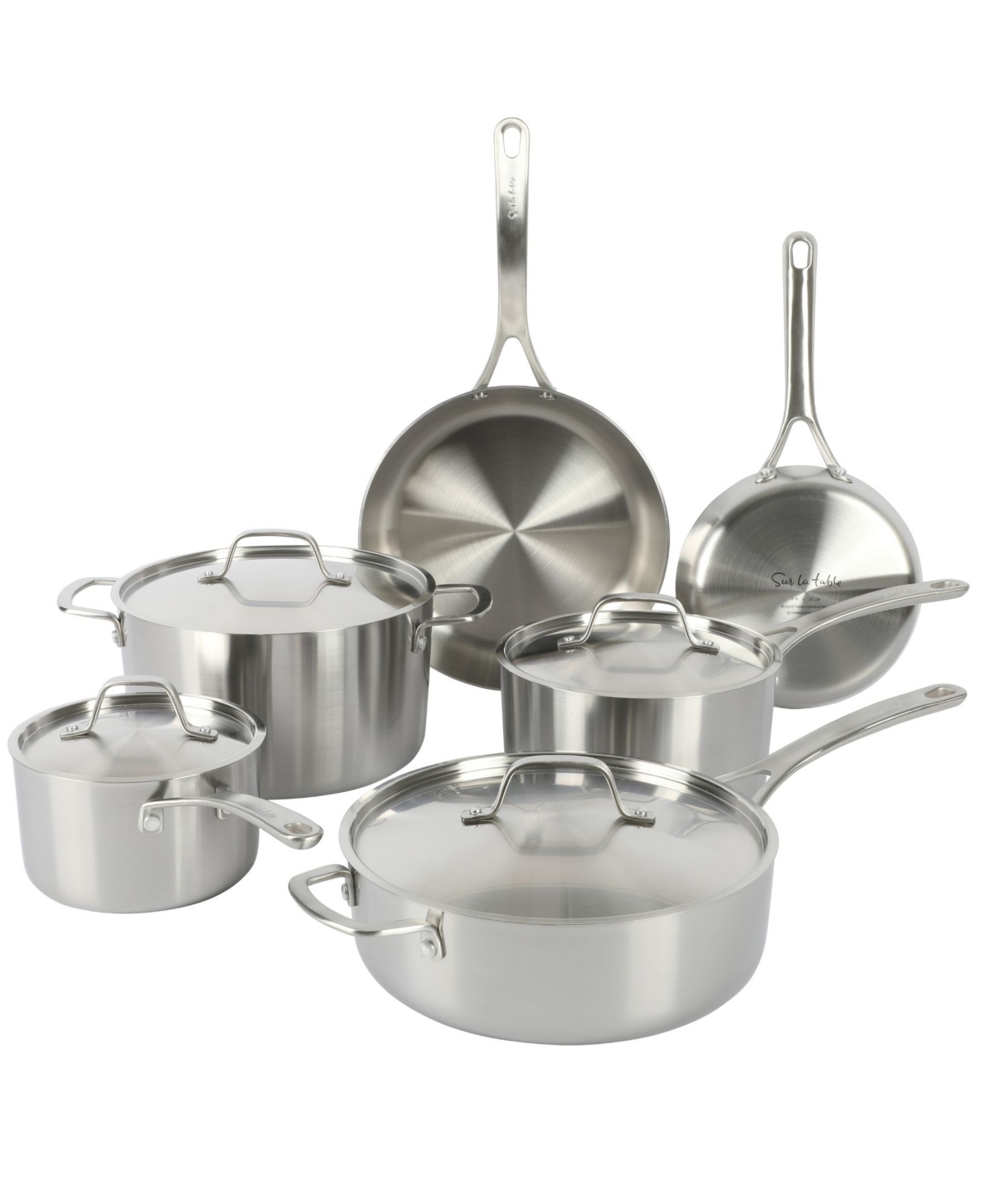 Sur La Table Pine And Pike 10-piece Stainless Steel Cookware Set In Silver