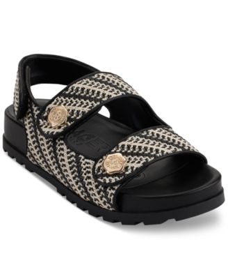 KARL LAGERFELD PARIS - Women's Bindi Button Woven Platform Sandals