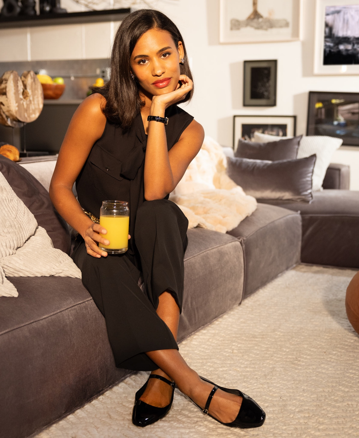 Anne Klein Women's Mixed-Media Bow Blouse