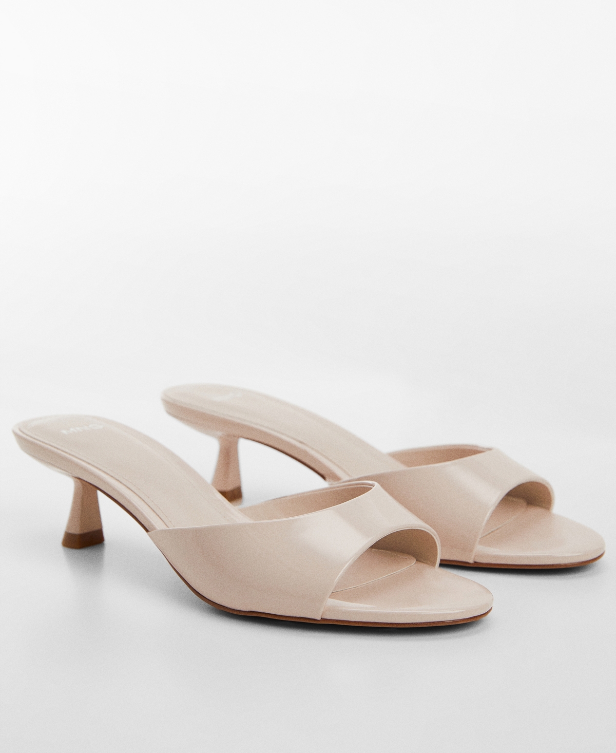 Shop Mango Women's Patent Leather Effect Heeled Sandals In Lt-pastel