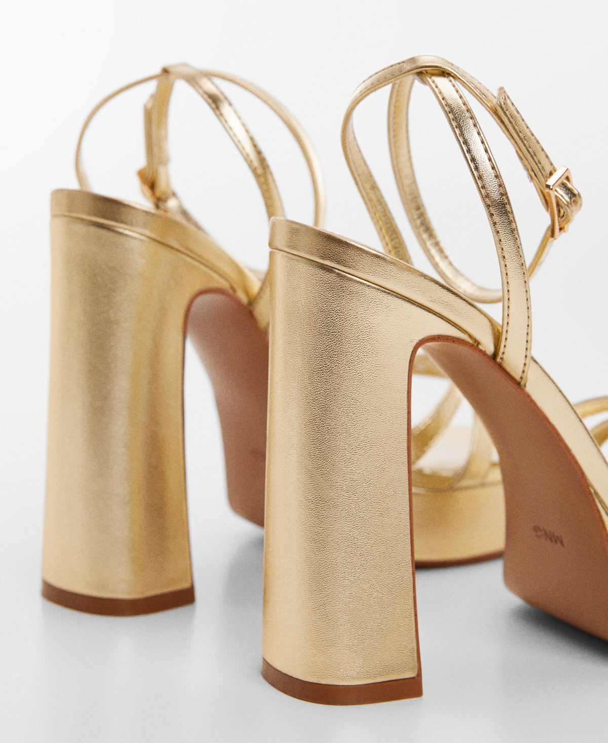 Shop Mango Women's Metallic Platform Sandals In Gold