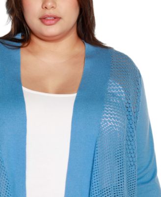 Plus Size Hi-Low Open-Front Swing Cardigan Sweater