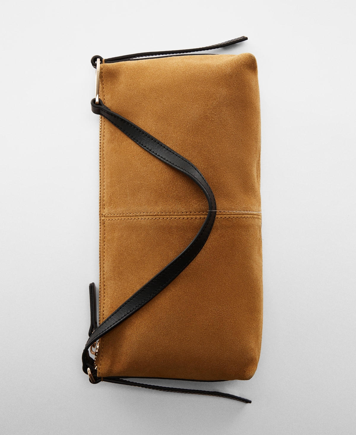 Shop Mango Women's Leather Shoulder Bag In Medium Bro