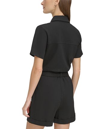 GRACE AND BEAUTY WOVEN TWILL ROMPER
