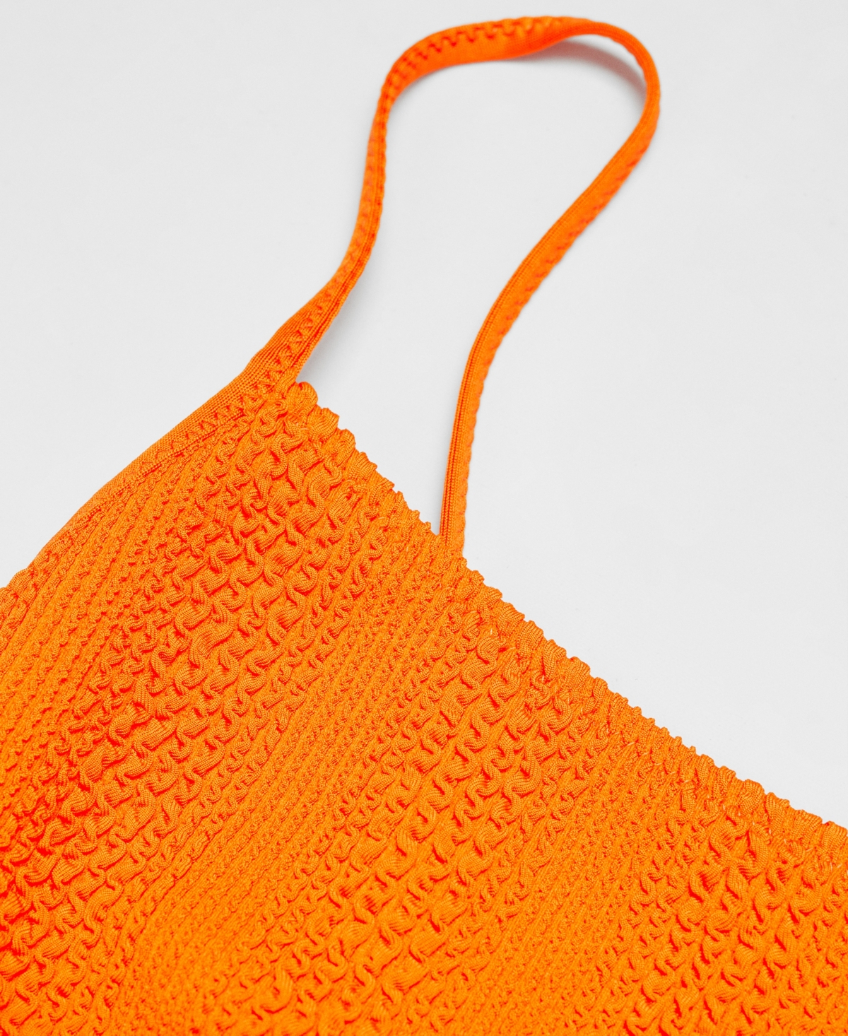 Shop Mango Women's Textured Swimsuit In Orange