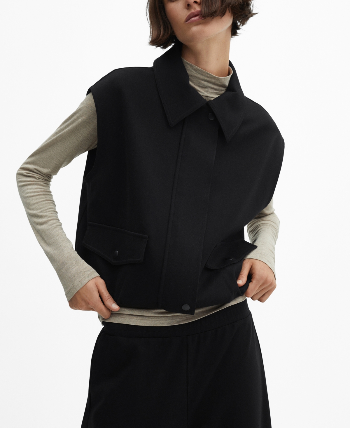Shop Mango Women's Zippered Vest In Medium Bro