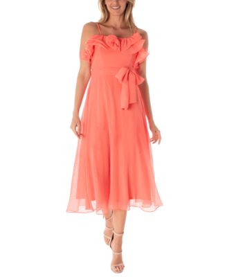 Maison Tara - Women's Ruffled Fit & Flare Dress