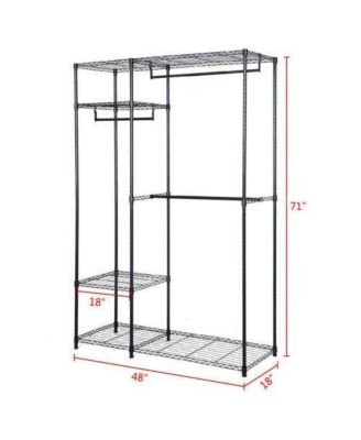 Portable Steel Closet Hanger Storage Rack Organizer