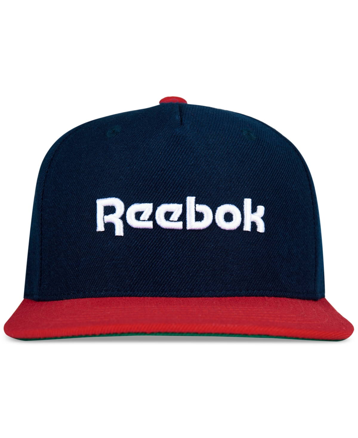 Men's Logo Embroidered Flat-Brim Snapback Hat - Navy