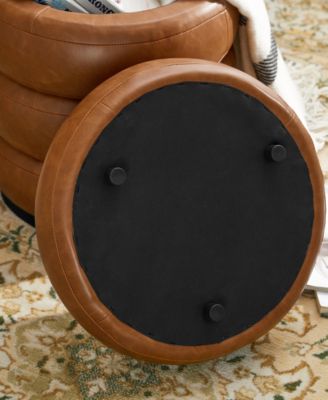 Modern Coffee Upholstered Storage Ottoman or Accent Stool