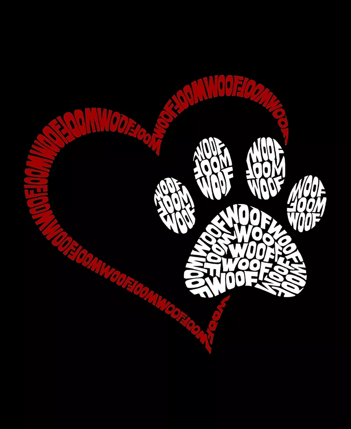 Women's Word Art Paw Heart Hooded Sweatshirt - thumbnail 5