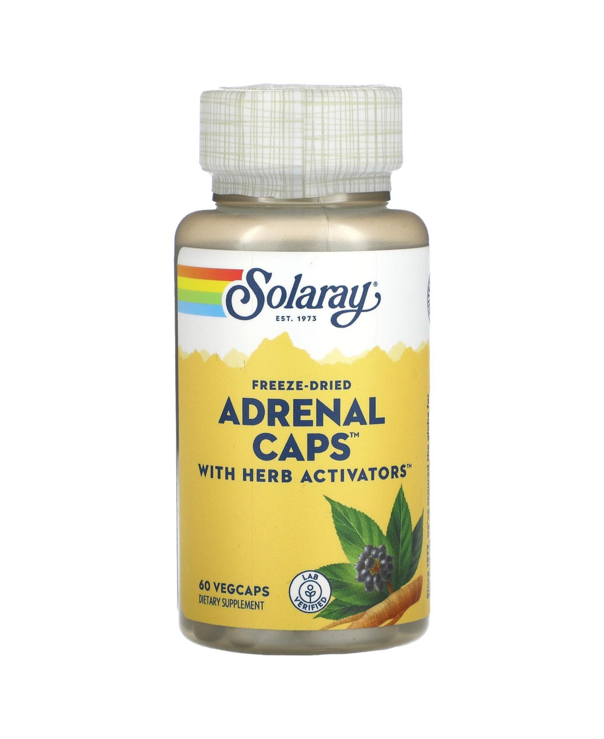 Freeze-Dried Adrenal Caps with Herb Activators - 60 VegCaps - Assorted Pre-pack (See Table