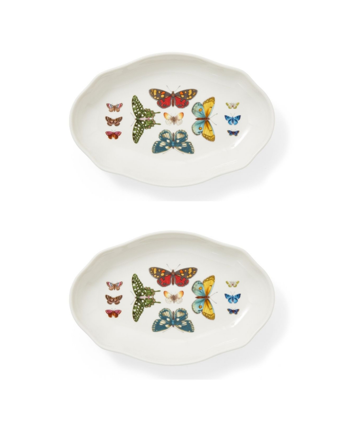 Portmeirion Botanic Garden Harmony Pickle Dish Set Of 2 In White