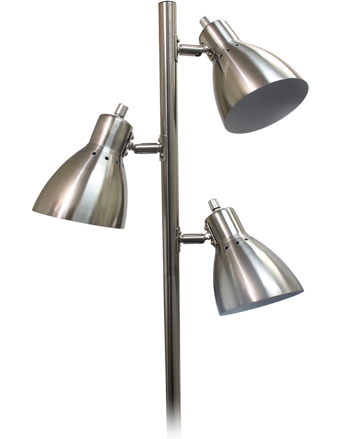 Shop Creekwood Home Essentix 64" Tall Traditional 3 Light Metal Tree Floor Lamp With Metal Adjustable Spotlight Shades In Brushed Nickel